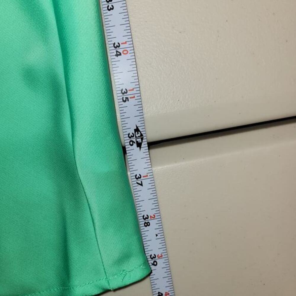 Women Halter Satin‎ Slip Dress Midi Size 2XL Aqua Green Event Cocktail Plus Size - Picture 9 of 9